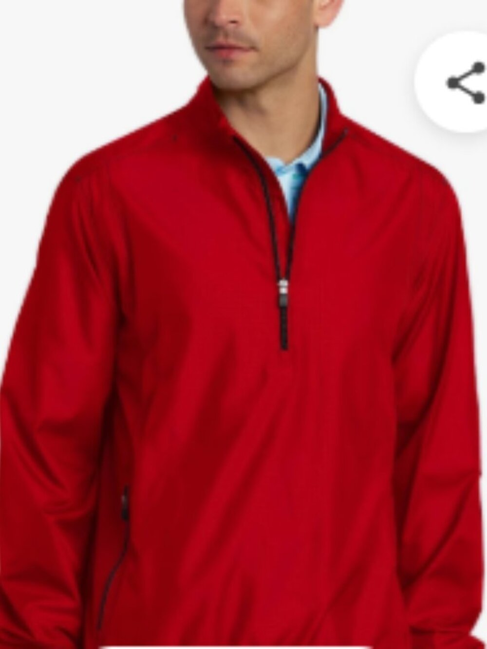 Men's ADIDAS Golf ClimaProof Red Waterproof Quarter Zip Pullover M NEW